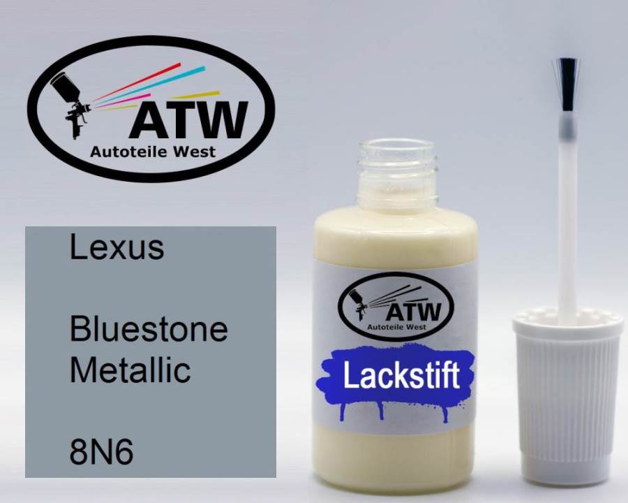 Lexus, Bluestone Metallic, 8N6: 20ml Lackstift, von ATW Autoteile West.